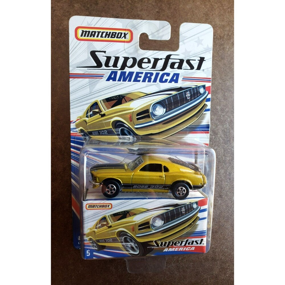 VTG 2007 Matchbox 1970 FORD MUSTANG BOSS 302 SF5 Yellow SUPERFAST AMERICA SERIES